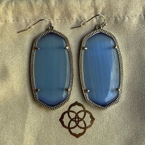 Kendra Scott Danielle Earrings with Bag- Great Condition! Silver Metal